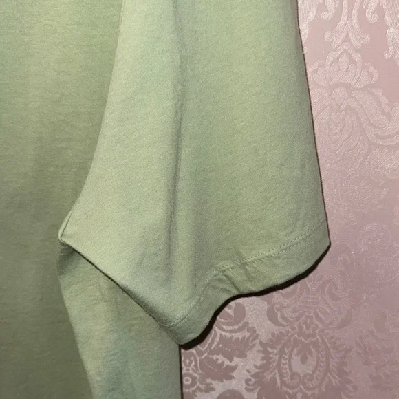 Nike Light Green Graphic Logo Short Sleeve Tee with Neon Orange Accents - Picture 10 of 10